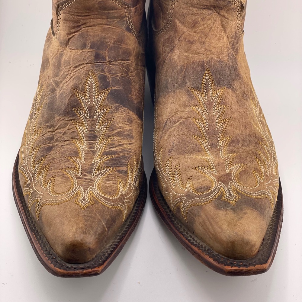 Justin Style 7B Brown Leather Western Cowboy Boots Handcrafted in USA BRL107
